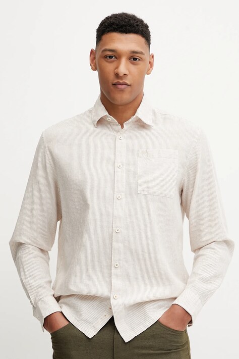 Košeľa G-Brolio béžová farba, regular, s klasickým golierom, NP0A4IDMSB81