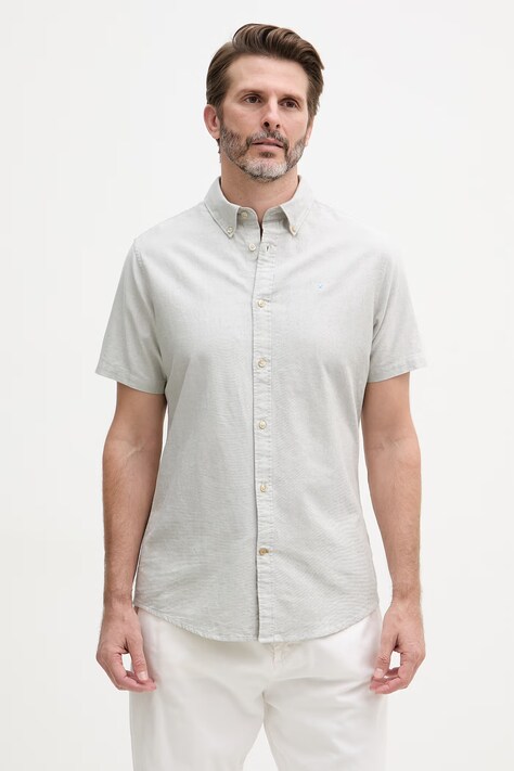 Barbour Koszula dopasowana Oxtown z krótkim rękawem zielona MSH5313