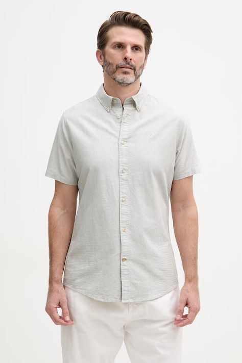 Barbour Koszula dopasowana Oxtown z krótkim rękawem zielona MSH5313