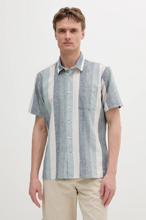 Barbour koszula Portwell Summer Fit Shirt męska kolor niebieski regular z kołnierzykiem klasycznym MSH5442
