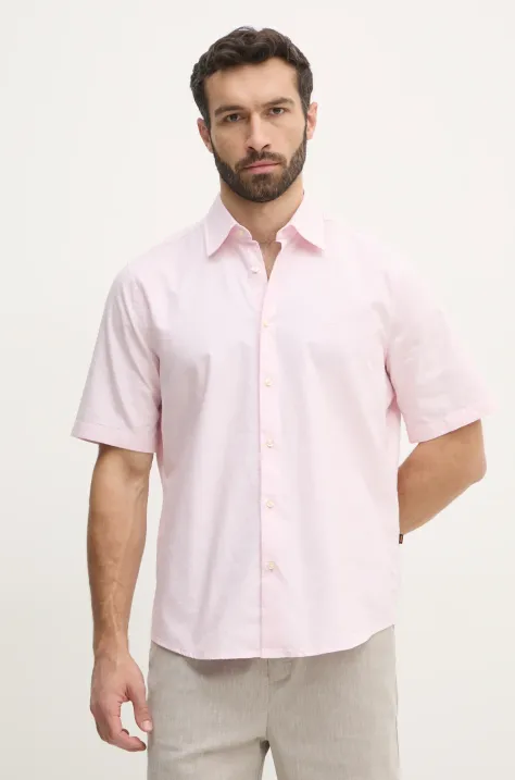 BOSS Orange camicia in cotone uomo colore rosa  50537332