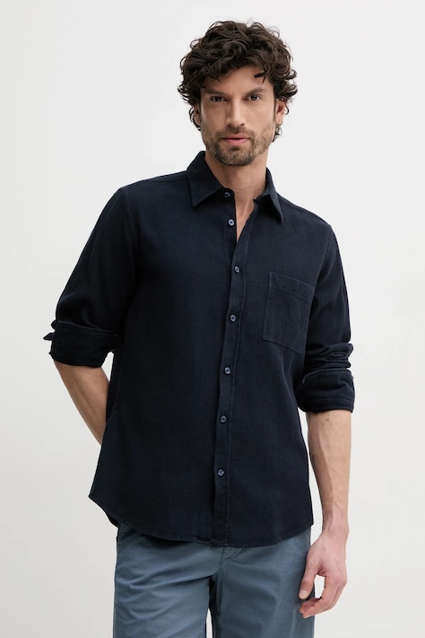 Βαμβακερό πουκάμισο BOSS Orange ανδρικό, χρώμα: ναυτικό μπλε, 50538773