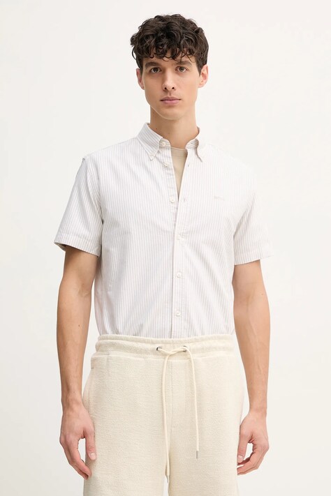 BOSS cămașă din bumbac bărbați, culoarea alb, cu guler button-down, slim, 50539302