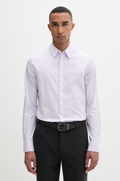 Calvin Klein muška košulja s pamukom ljubičasta bez uzorka LV04LB145G