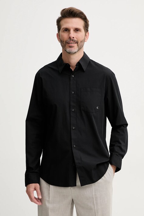 Calvin Klein Jeans camicia in cotone uomo colore nero  LV040QM160