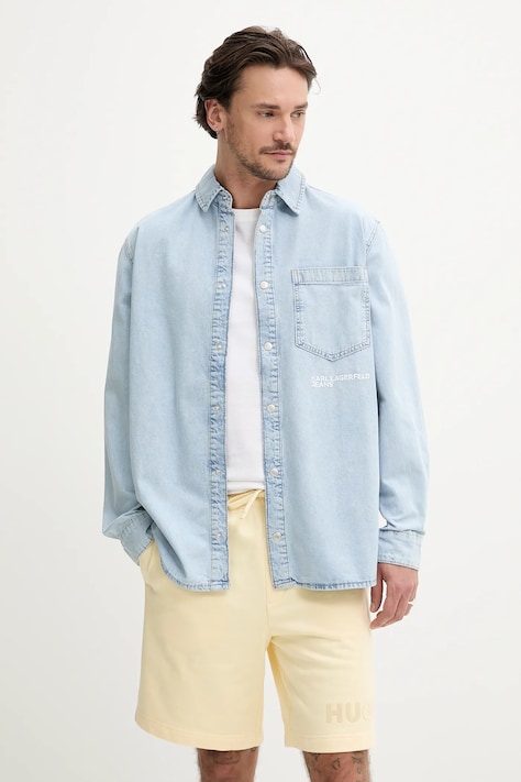 Karl Lagerfeld Jeans farmering férfi, galléros, relaxed, A2M16021