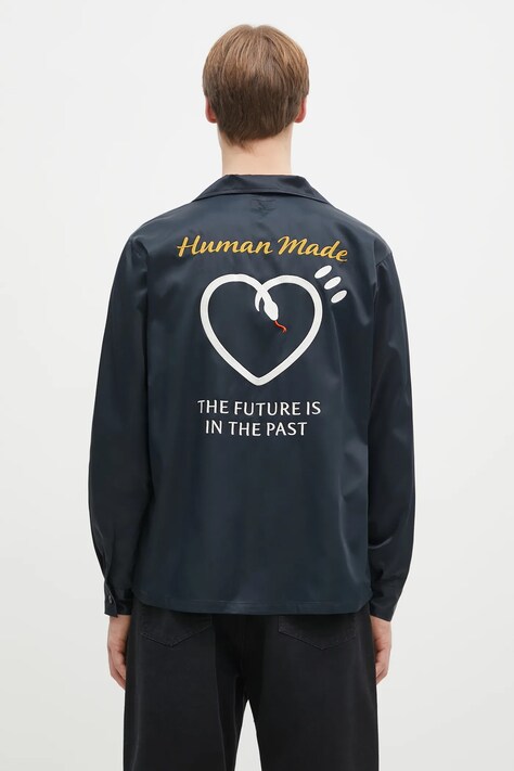 Πουκάμισο Human Made BOWLING SHIRT χρώμα: μαύρο, HM29SH014