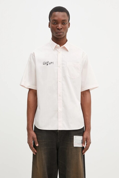 Βαμβακερό πουκάμισο Undercover Shirt ανδρικό, χρώμα: ροζ, UP1E4403