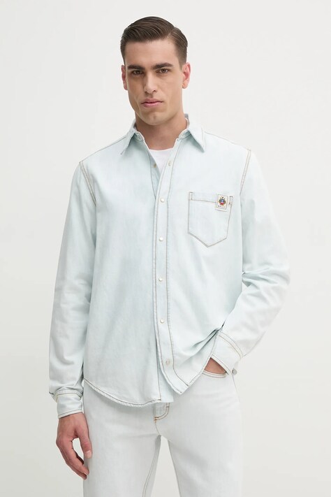 Bally cămașă din denim bărbați, cu guler clasic, regular, MSH02K