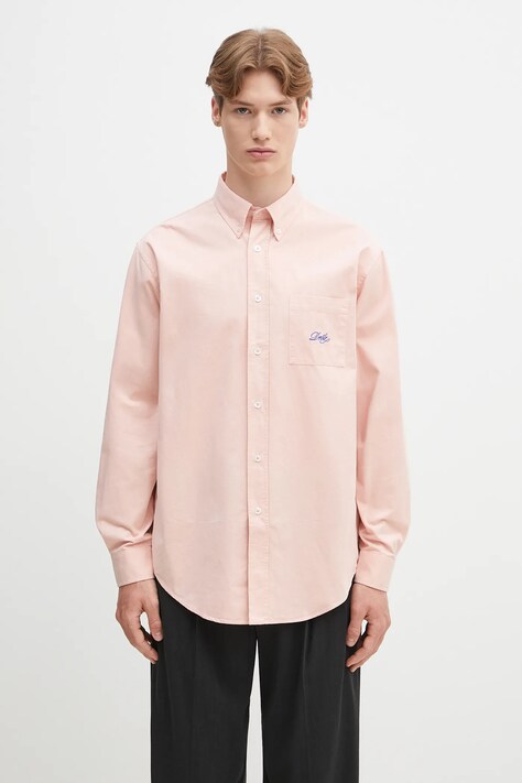 Bavlněná košile Drôle de Monsieur La Chemise Lavee Drule růžová barva, relaxed, s klasickým límcem, G-SH195-CO178-LPI