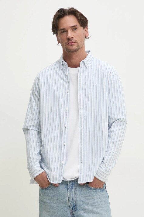 Košile Hollister Co. pánská, modrá barva, regular, s límečkem button-down, KI325-5116