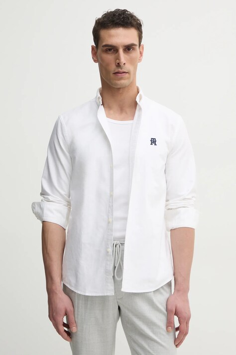 Πουκάμισο Tommy Hilfiger χρώμα: άσπρο, MW0MW39235