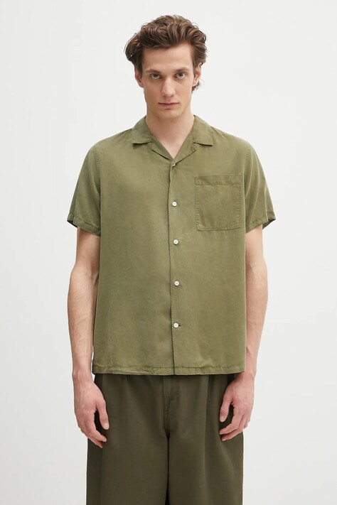 Košile Barbour Barbour Archer Relaxed Fit S/S Shirt pánská, zelená barva, relaxed, MSH5612