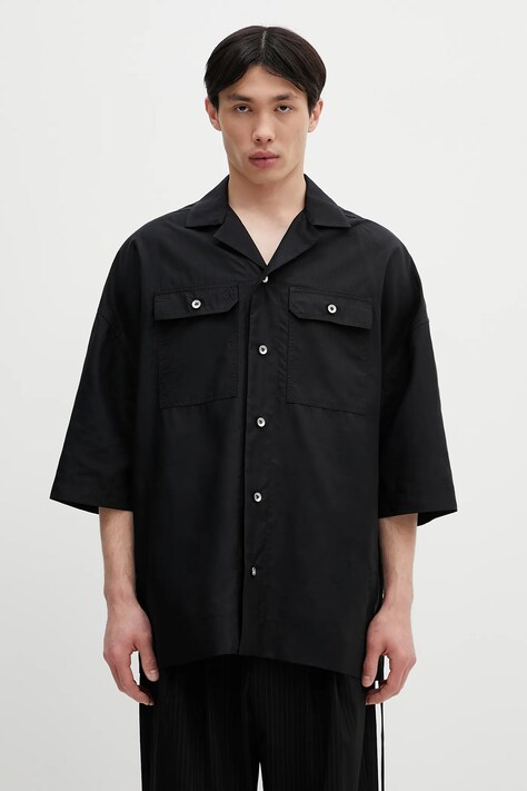Košeľa Rick Owens DRKSHDW Magnum Tommy čierna farba, voľný strih, DU01E3290.NR