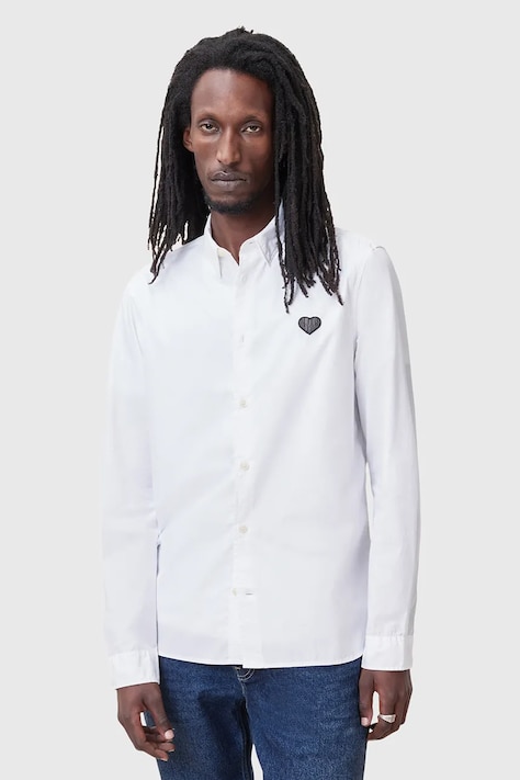 Хлопковая рубашка AllSaints AMANTE мужская цвет белый slim классический воротник M122SC