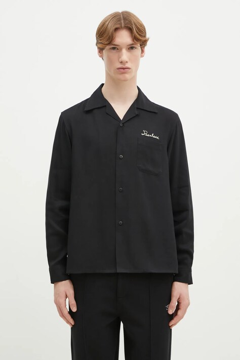 Visvim cămașă Keesey Sp Shirt L/S bărbați, culoarea negru, regular, 125105011015