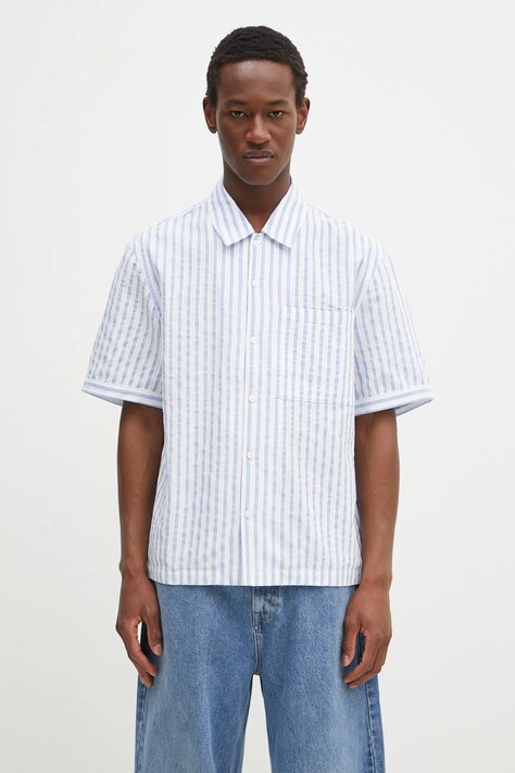 Axel Arigato camasa din bumbac Lido Striped Shirt barbati, cu guler clasic, relaxed, A2908001