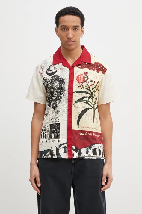Puma cotton shirt PALAIS ARTISAN Shirt men's beige color relaxed 629392