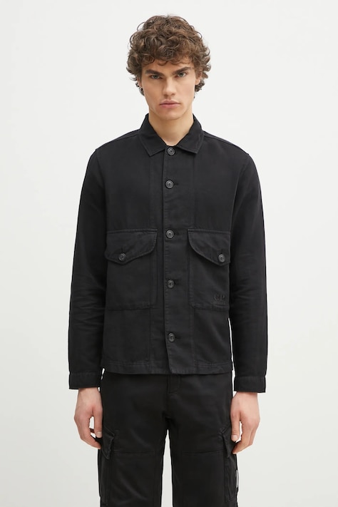 C.P. Company camicia in lino misto uomo colore nero  18CMOS242A006501G