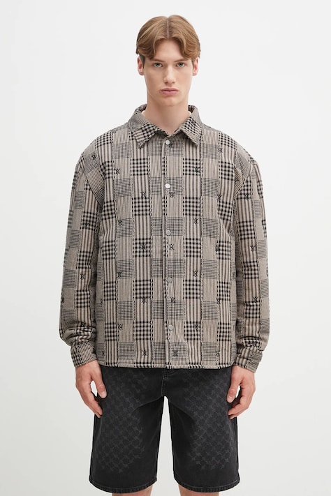 Daily Paper kurtka Quilted Shield Ls Shirt kolor beżowy przejściowa 2511020