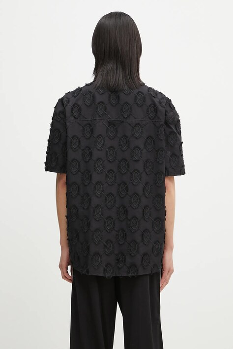 Daily Paper koszula bawełniana Trophy Shield Ss Shirt męska kolor czarny relaxed z kołnierzykiem klasycznym 2511156