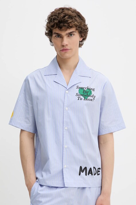 Βαμβακερό πουκάμισο Barrow ανδρικά, χρώμα: μπλε, S5BWUASI061