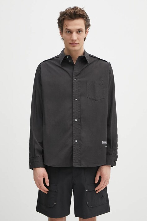 Βαμβακερό πουκάμισο Undercover Shirt/blouse ανδρικό, χρώμα: μαύρο, UP1E4410