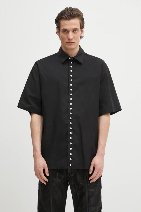 Košile AMBUSH Pearl Button Shirt pánská, černá barva, relaxed, s klasickým límcem, 12115313