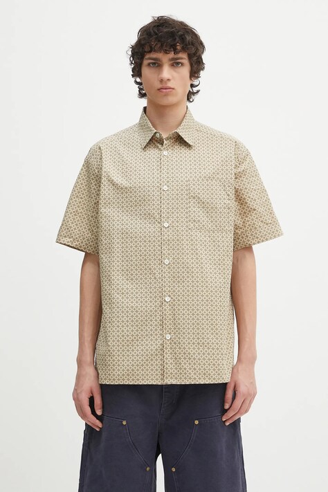 A.P.C. cotton shirt Chemisette Ross beige color relaxed COHFY.H12541