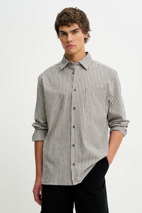 Bombažna srajca A.P.C. Surchemise Malo črna barva, COHGG.H32023