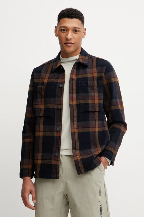 Fjallraven geacă cu aspect de cămașă Singi Flannel Overshirt M culoarea bleumarin, de tranzitie, F12600226.555.265