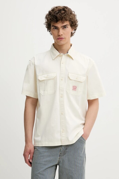 Levi's cămașă din bumbac SS DALTON WORKER WW culoarea bej, cu guler clasic, relaxed, 001TA