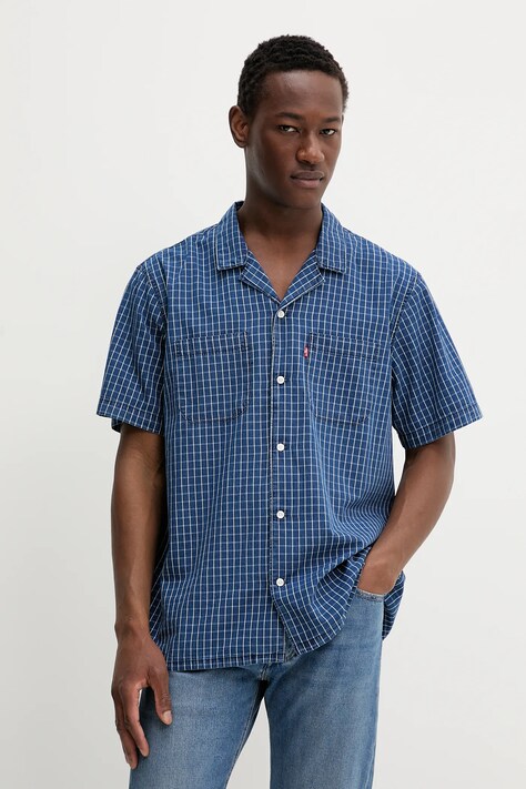 Levi's koszula S/S CLASSIC CAMPER męska kolor niebieski relaxed z kołnierzykiem klasycznym 21976
