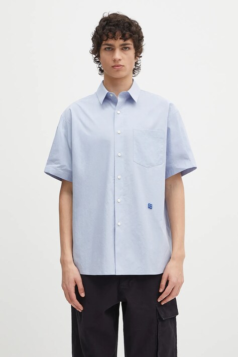 Bavlněná košile Ader Error Apparel-Top pánská, modrá barva, relaxed, s klasickým límcem, BN42FYSH0202SB