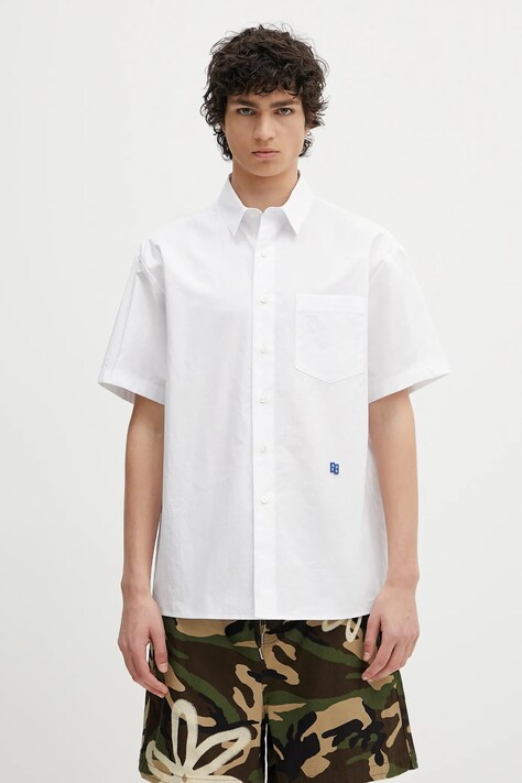 Бавовняна сорочка Ader Error Apparel-Top колір білий relaxed класичний комір BN42FYSH0202WH