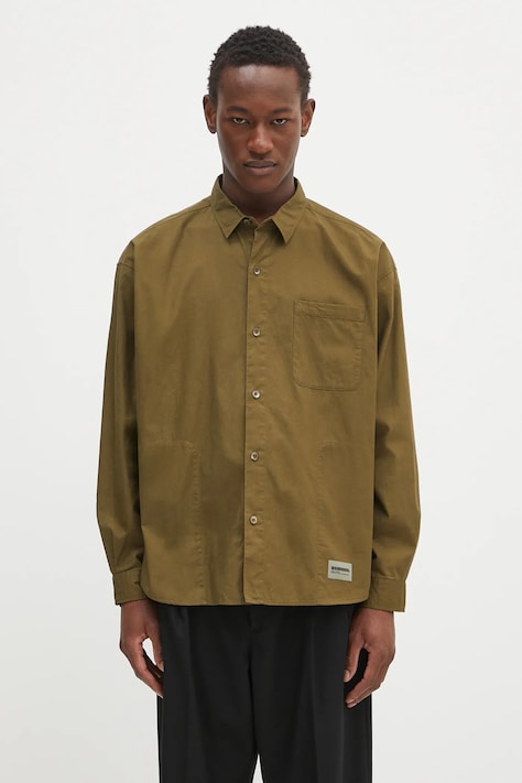 NEIGHBORHOOD cotton shirt Plain Shirt Ls green color regular 242SPNH.SHM02