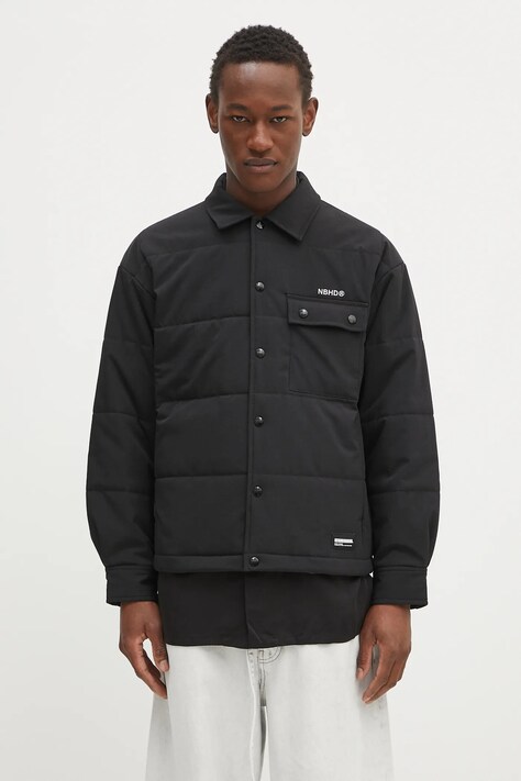 NEIGHBORHOOD kurtka Padded Shirt LS kolor czarny przejściowa 242TSNH.SHM08