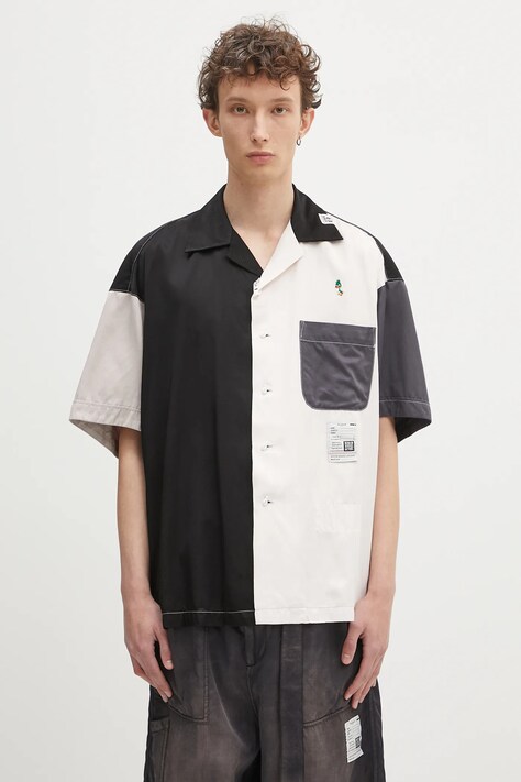 Рубашка Maison MIHARA YASUHIRO Crazy Pattern S/S Shirts цвет чёрный relaxed J14SH185