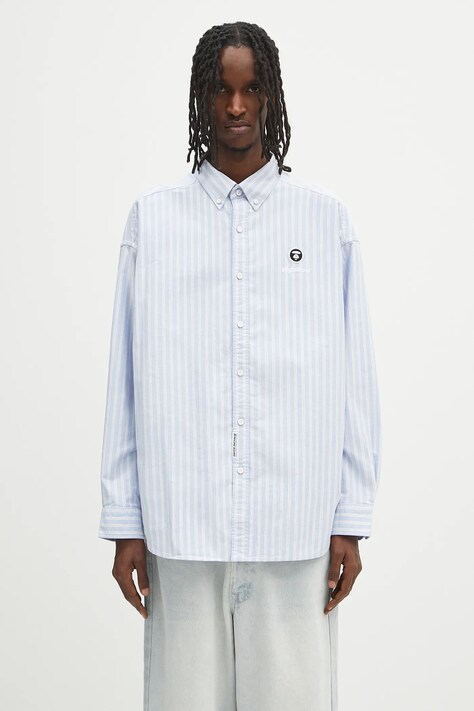 AAPE cămașă din bumbac Now Long cu guler button-down, relaxed, AAPSTM8513XXO