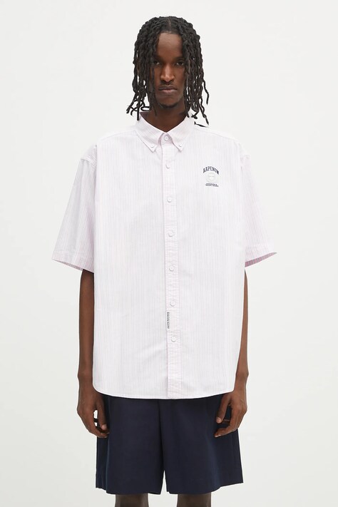 Бавовняна сорочка AAPE Now Short колір рожевий regular комір button-down AAPSRM8517XXO