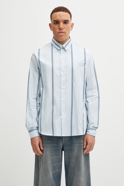 Maison Kitsuné koszula Relaxed męska kolor niebieski regular z kołnierzykiem klasycznym MM00403WC5029