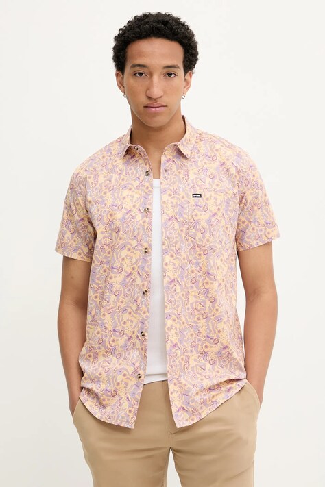 Rip Curl cămașă culoarea roz, cu guler clasic, regular, 03DMSH