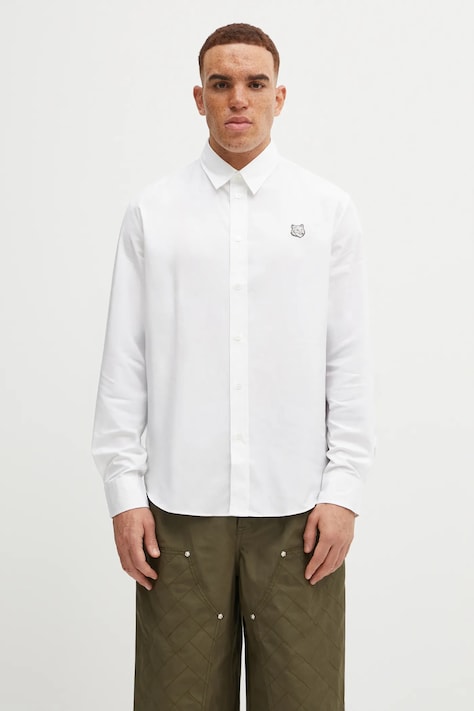 Maison Kitsuné cotton shirt Bold Fox Head Casual white color regular MM00412WC0026