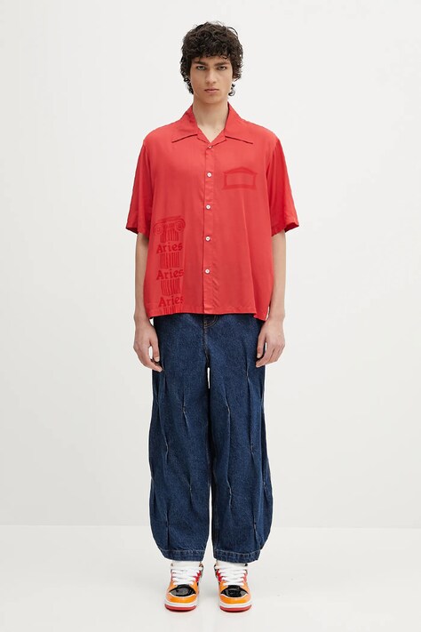 Сорочка Aries Ancient Column Satin Viscose Hawaiian Shirt — фото 9