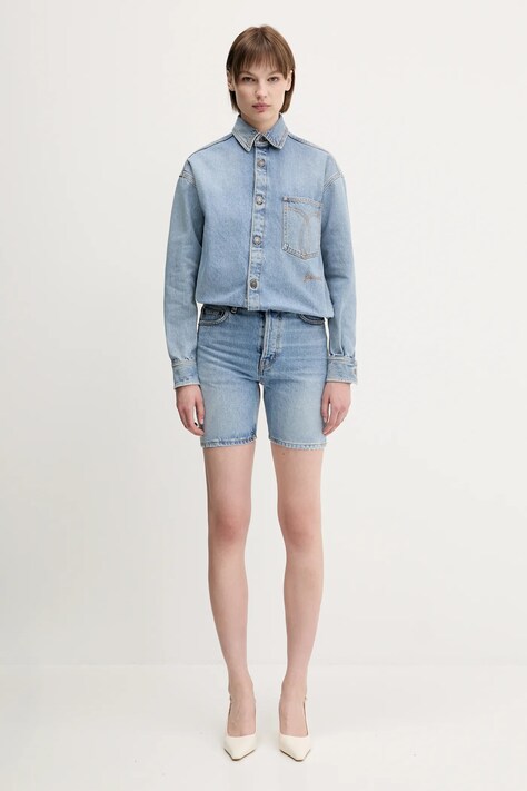 Джинсова сорочка Fiorucci Open Back Embroidered Denim — фото 10