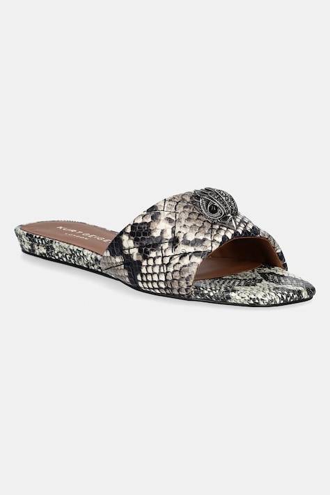 Kožené pantofle Kurt Geiger London Kensington Flat Sandal dámské, béžová barva, 8496139719