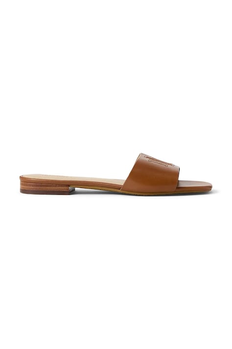 Кожаные шлепанцы Lauren Ralph Lauren Everley Sld женские цвет коричневый 802959142002