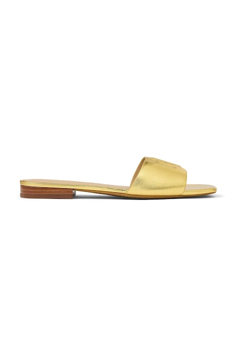 Кожаные шлепанцы Lauren Ralph Lauren Everley Sld женские цвет золотой 802970531002