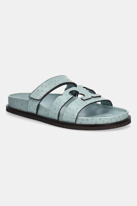 Tory Burch slapi de piele Ines Sport Slide femei, culoarea turcoaz, 162580-400