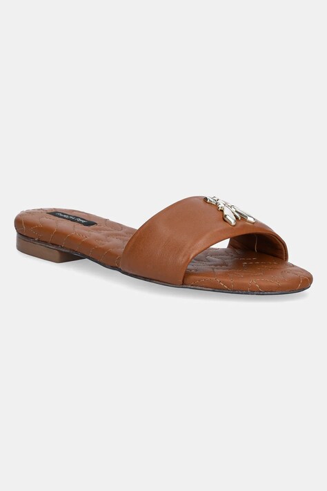 Patrizia Pepe slapi de piele femei, culoarea maro, 8X0078 L048 B815